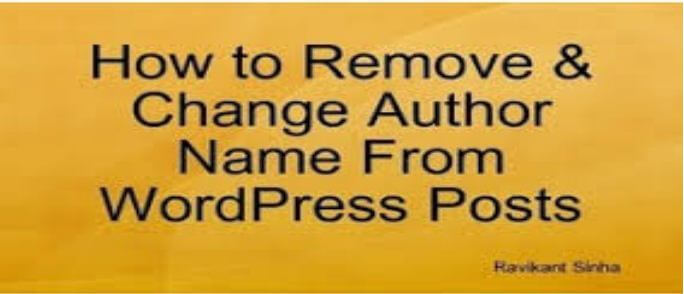 How To Remove Author Name From WordPress Posts