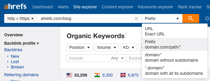 How to use the Ahrefs Organic Keywords report