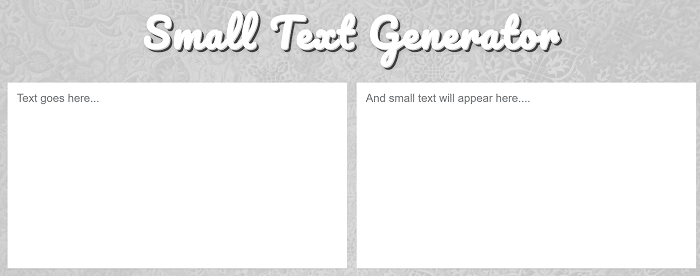 Small Text Generator