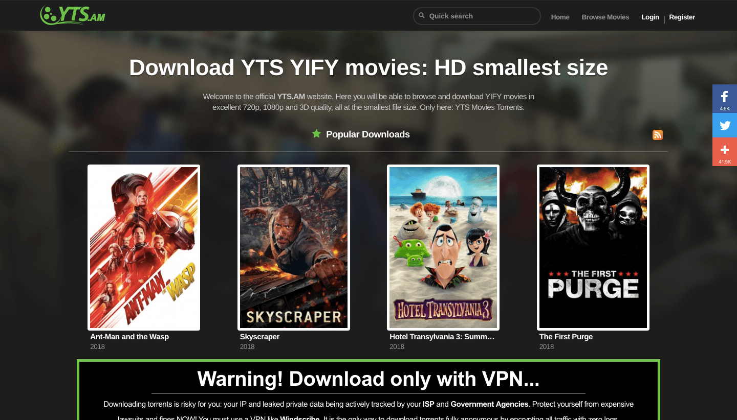 Yts/Yify Torrents Sites/Clones and Mirror/Similar to Sites Working List (Updated 2019)