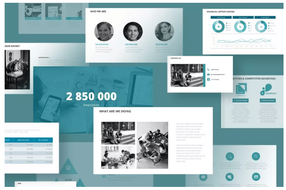 Clean Cool Style Pitch Deck Template